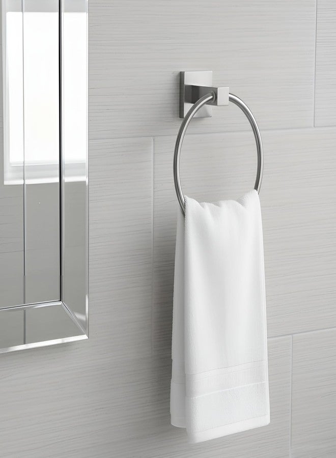 iBELL Round Towel Ring | Towel Holder for Bathroom, Kitchen & Washbasin | Napkin Holder with Chrome Finish - Silver - Image 3